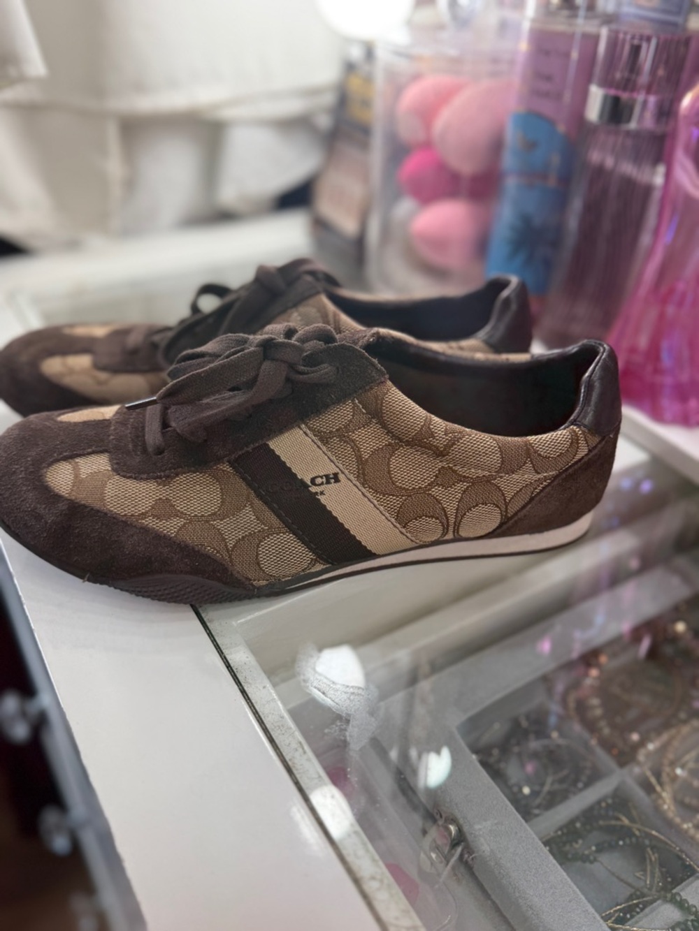 Coach Brown & Tan Signature Low-Top Sneaker